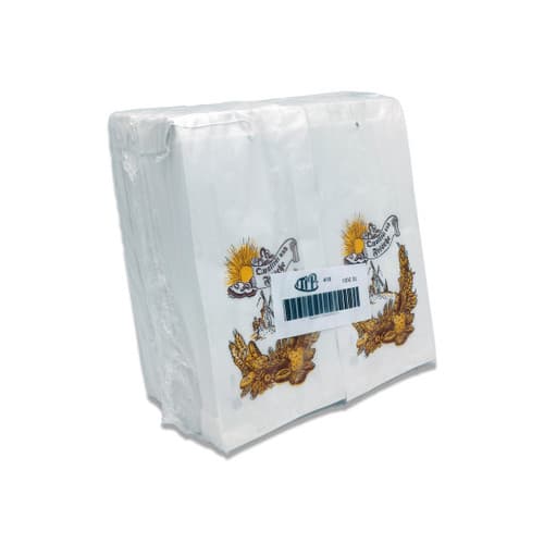 Bäckerfaltenbeutel, gebleicht Natron, Typ 418, neutral bedruckt